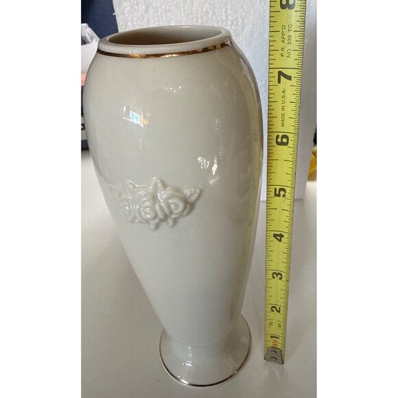 Lenox Rose Blossom Bud Vase Porcelain 7.75 Inch Tall 24K Gold Gilt Edge - Picture 6 of 6